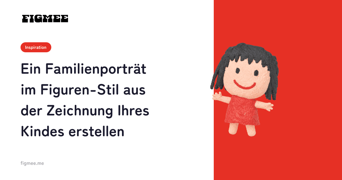 Ein Familienporträt im Figuren-Stil aus der Zeichnung Ihres Kindes erstellen
