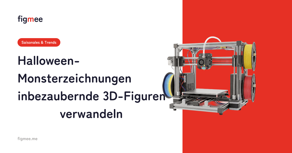Halloween-Monsterzeichnungen in bezaubernde 3D-Figuren verwandeln