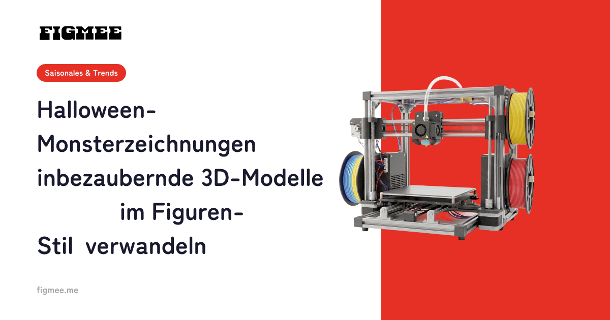 Halloween-Monsterzeichnungen in bezaubernde 3D-Modelle im Figuren-Stil verwandeln