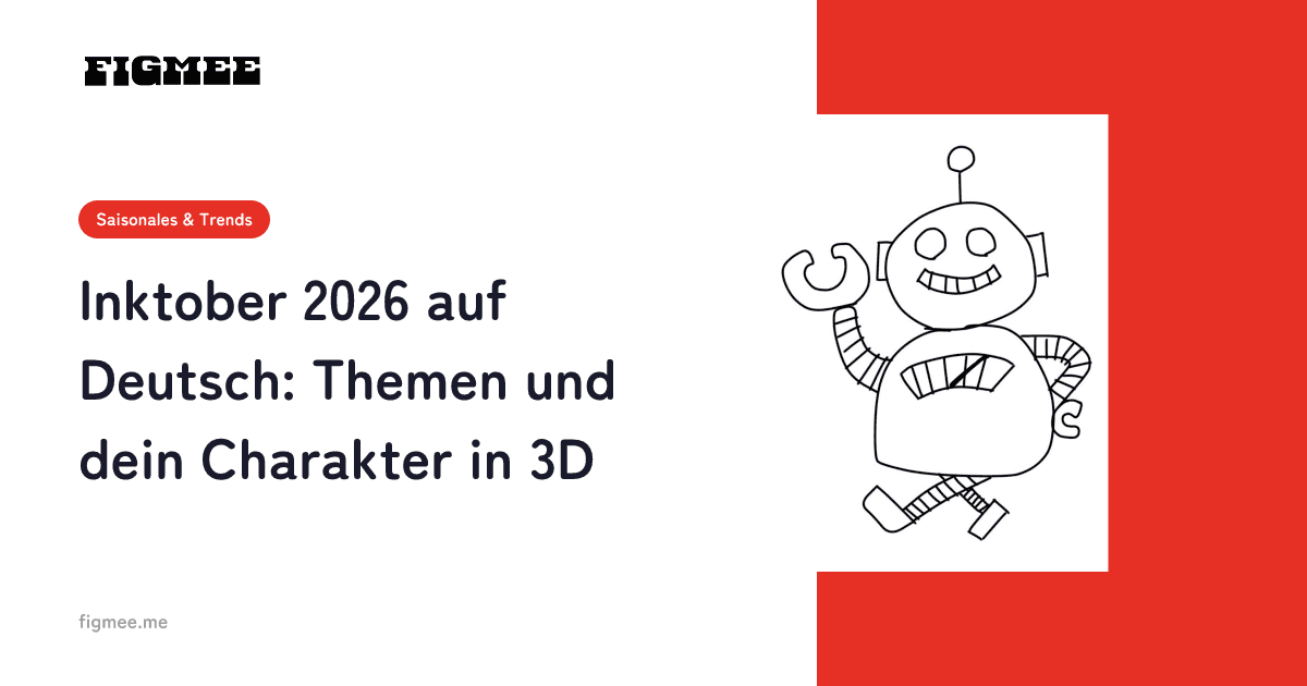 Inktober 2026 auf Deutsch: Themen und dein Charakter in 3D