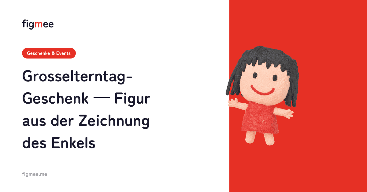 Grosselterntag-Geschenk — Figur aus der Zeichnung des Enkels