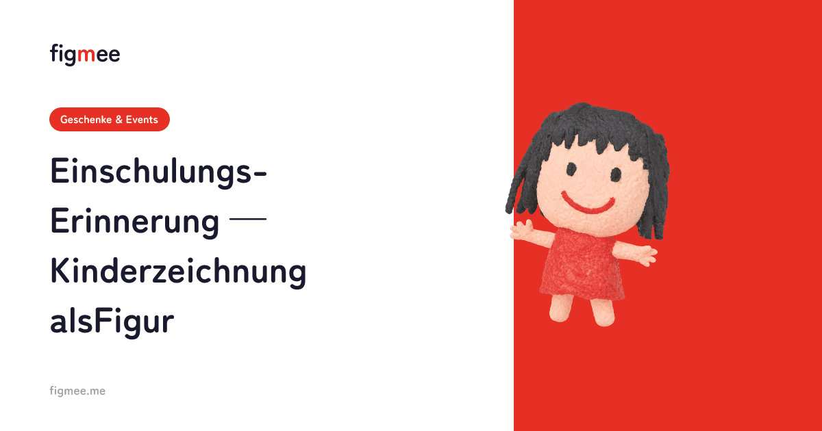 Einschulungs-Erinnerung — Kinderzeichnung als Figur