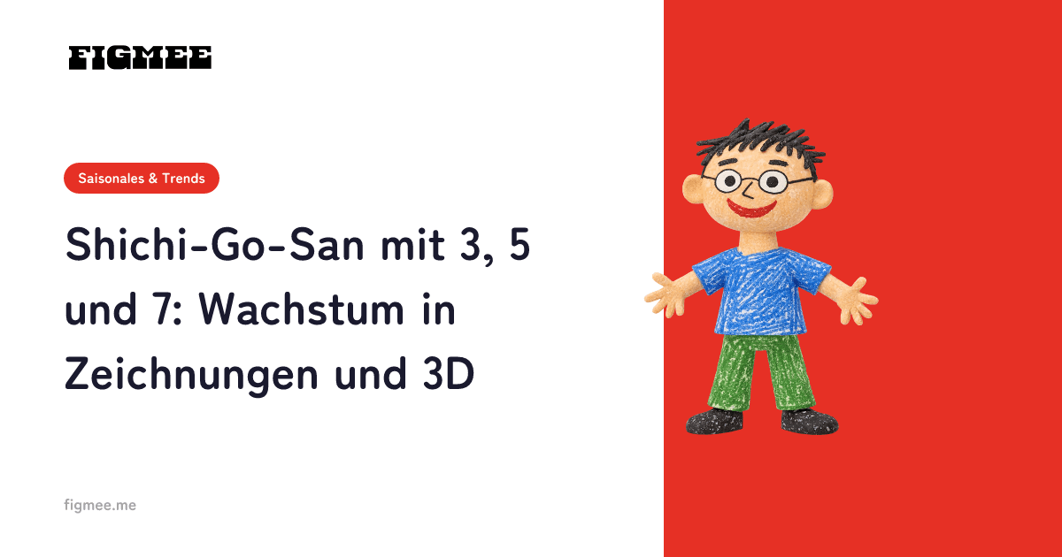 Shichi-Go-San mit 3, 5 und 7: Wachstum in Zeichnungen und 3D