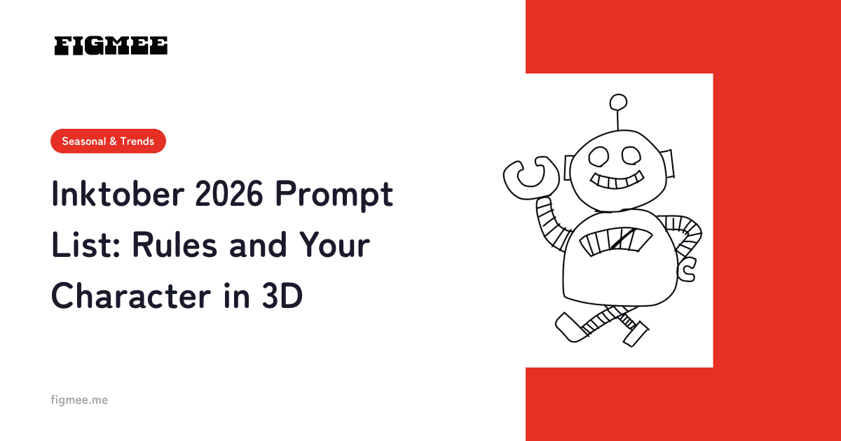 Inktober 2026 Prompt List: Rules and Your Character in 3D