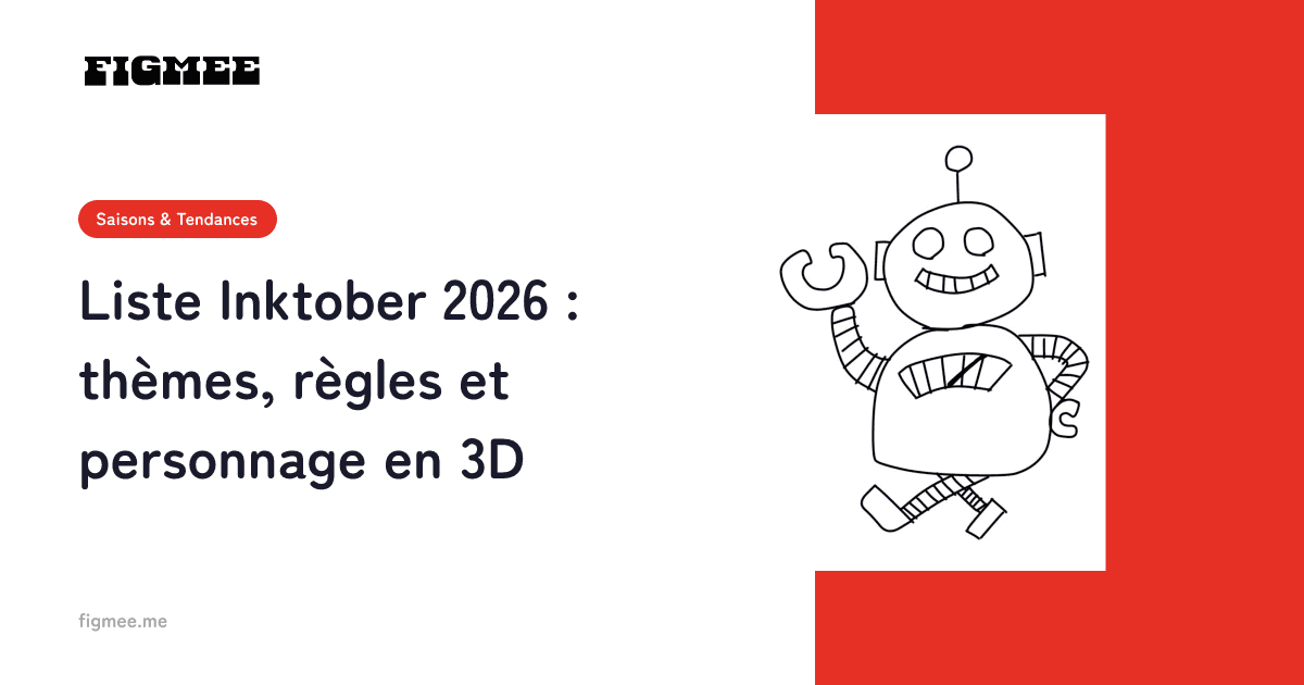 Liste Inktober 2026 : thèmes, règles et personnage en 3D
