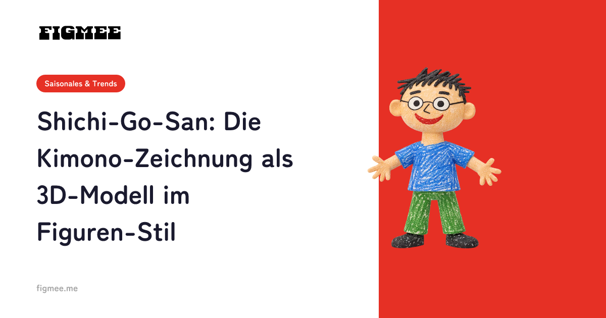 Shichi-Go-San: Die Kimono-Zeichnung als 3D-Modell im Figuren-Stil