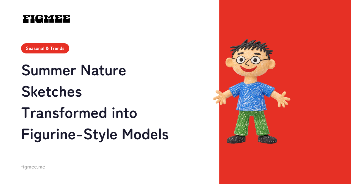 Summer Nature Sketches Transformed into Figurine-Style Models