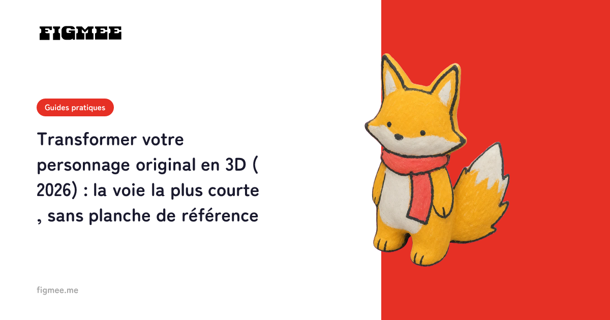 Transformer votre personnage original en 3D (2026) : la voie la plus courte, sans planche de référence