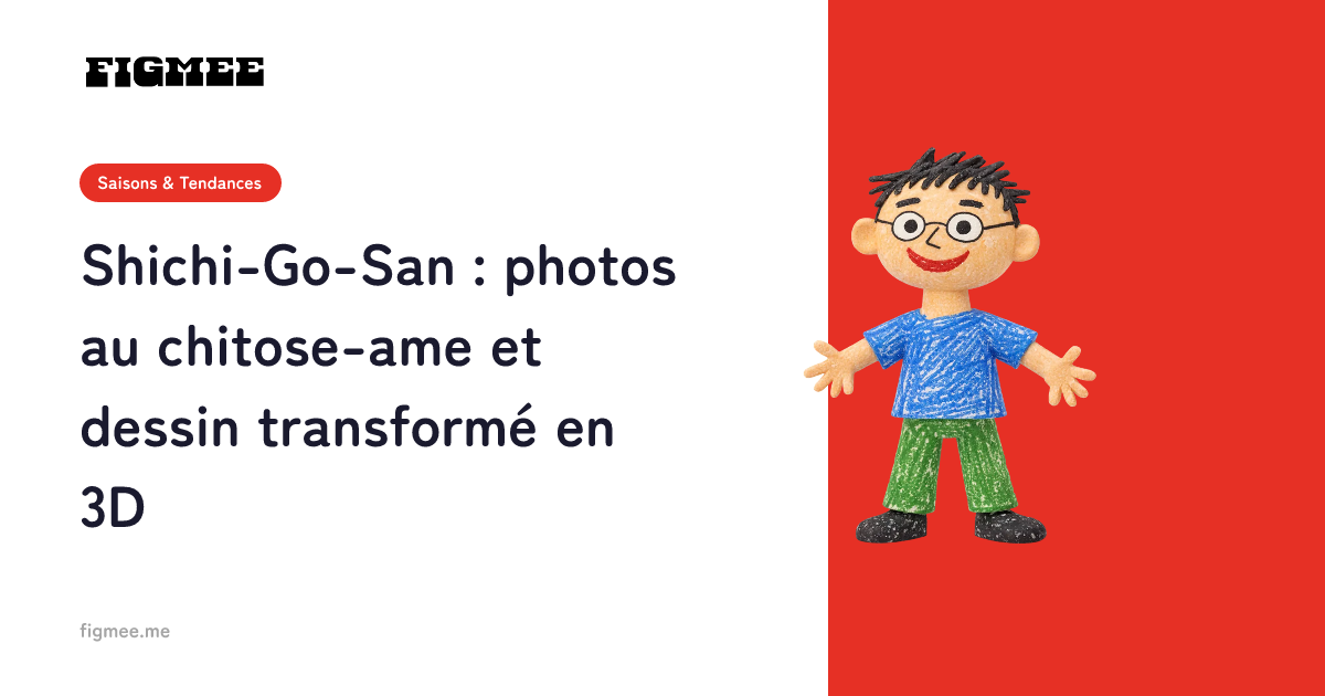 Shichi-Go-San : photos au chitose-ame et dessin transformé en 3D